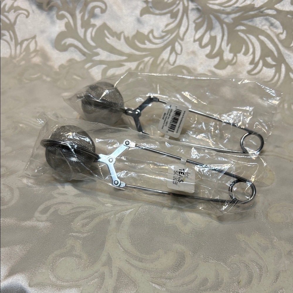 Stainless Steel Mesh Tea Infuser Tongs - Set of 2